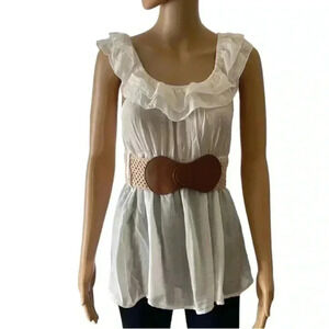 WET SEAL Women’s Blouse Top with Belt - Size Small - NWT